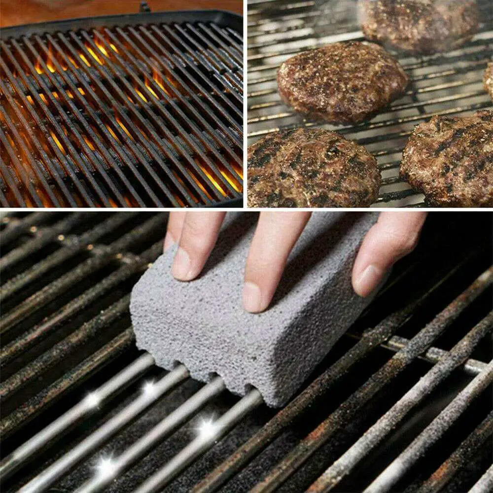 2PCS Grill Cleaning Brick Block Barbecue BBQ Racks Stains Grease ...