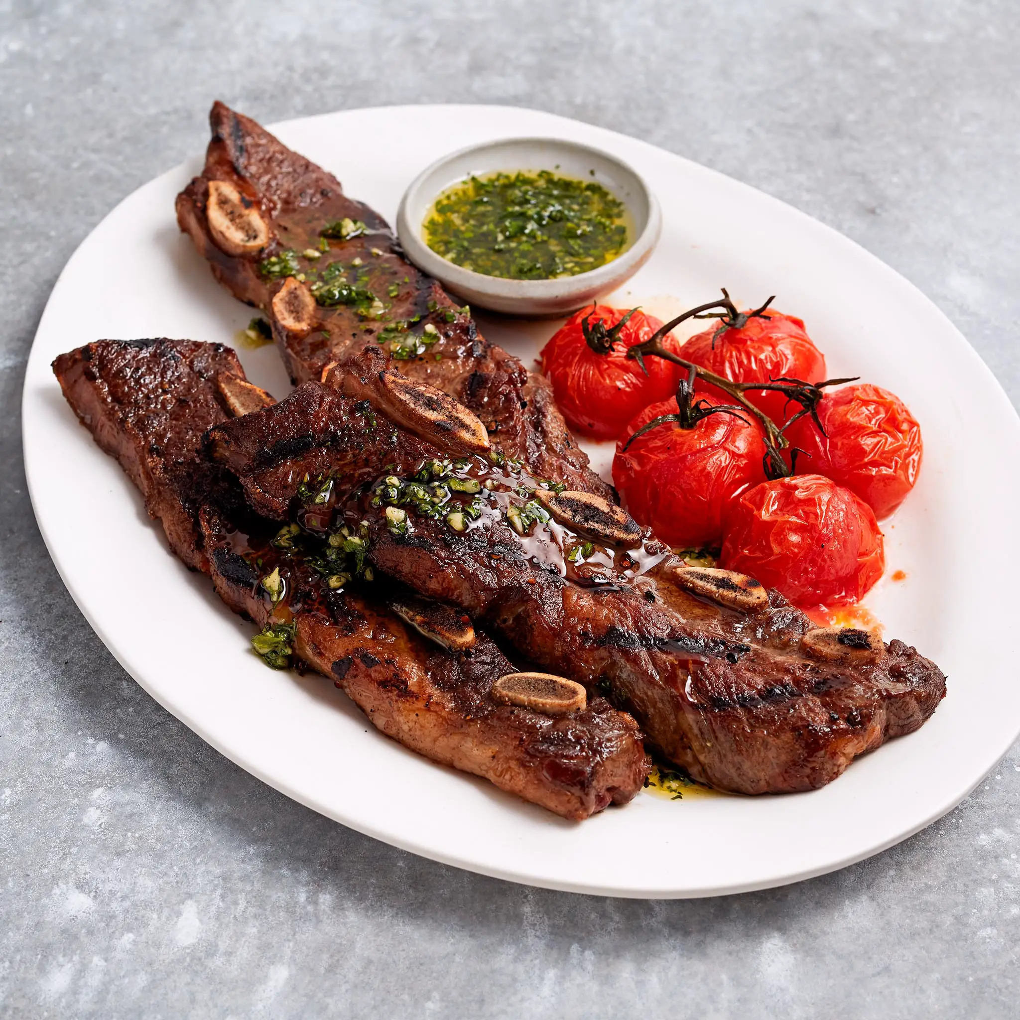 Argentinian Grilled Beef Chuck Short Ribs with Cilantro Chimichurri Sa ...