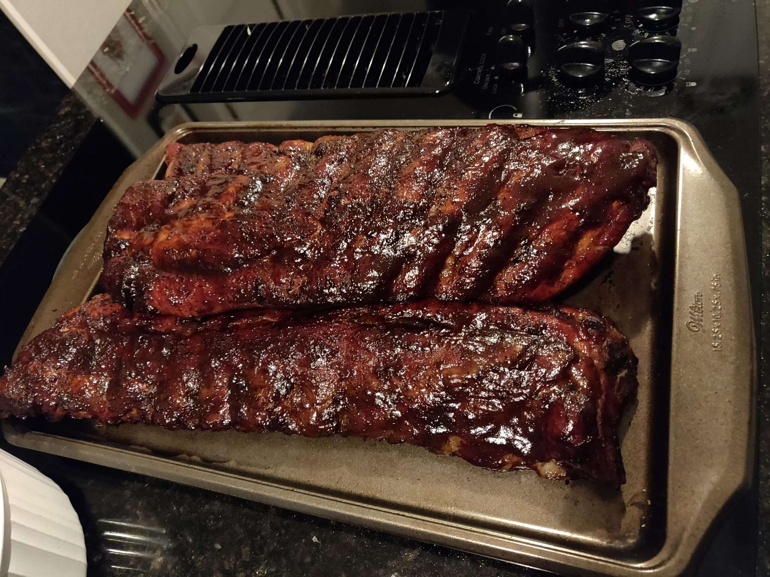 Baby back ribs. Cooked on a Weber gas grill supplemented ...