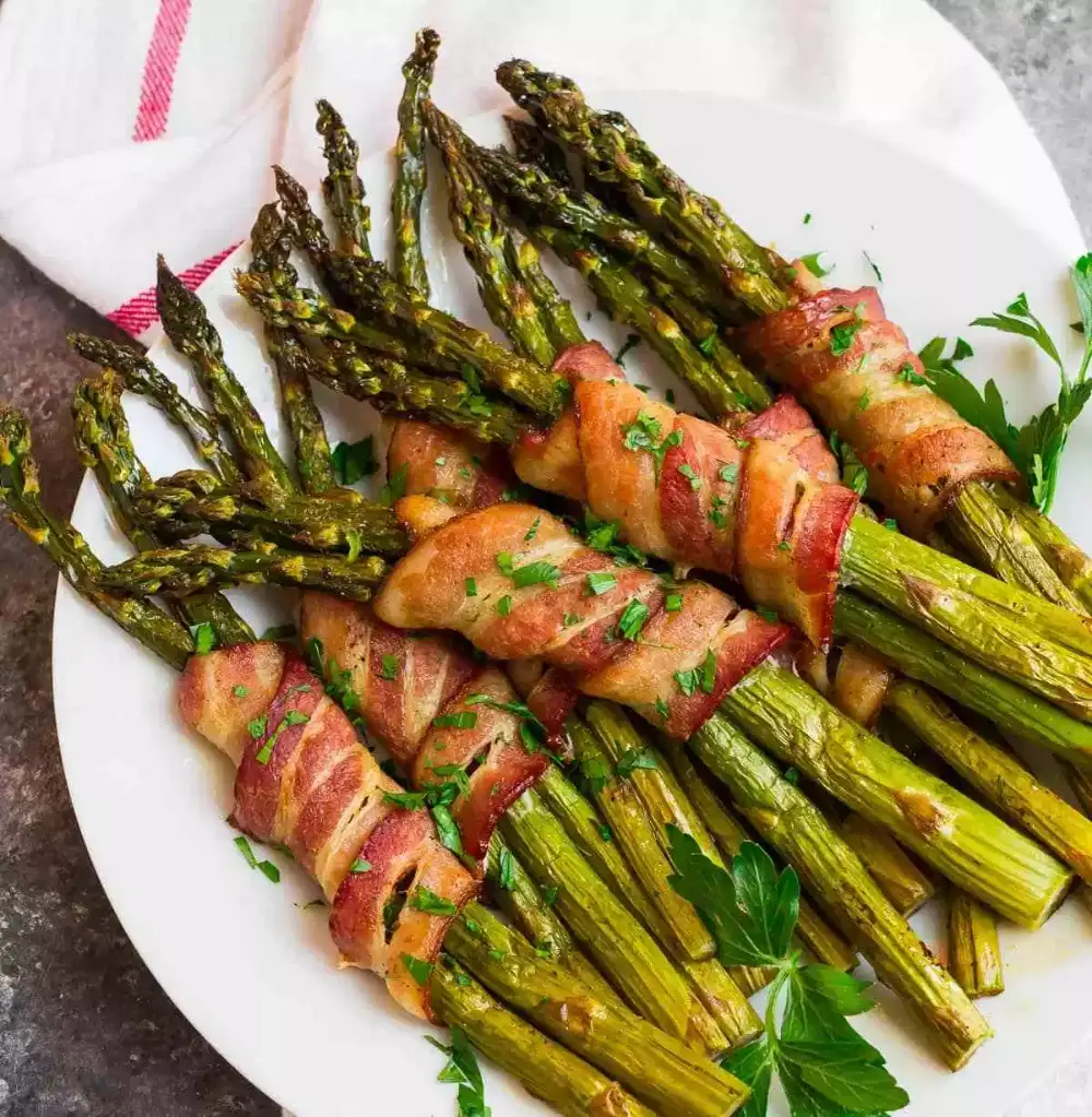 Bacon Wrapped Asparagus in the Oven is one of the BEST recipes for easy ...