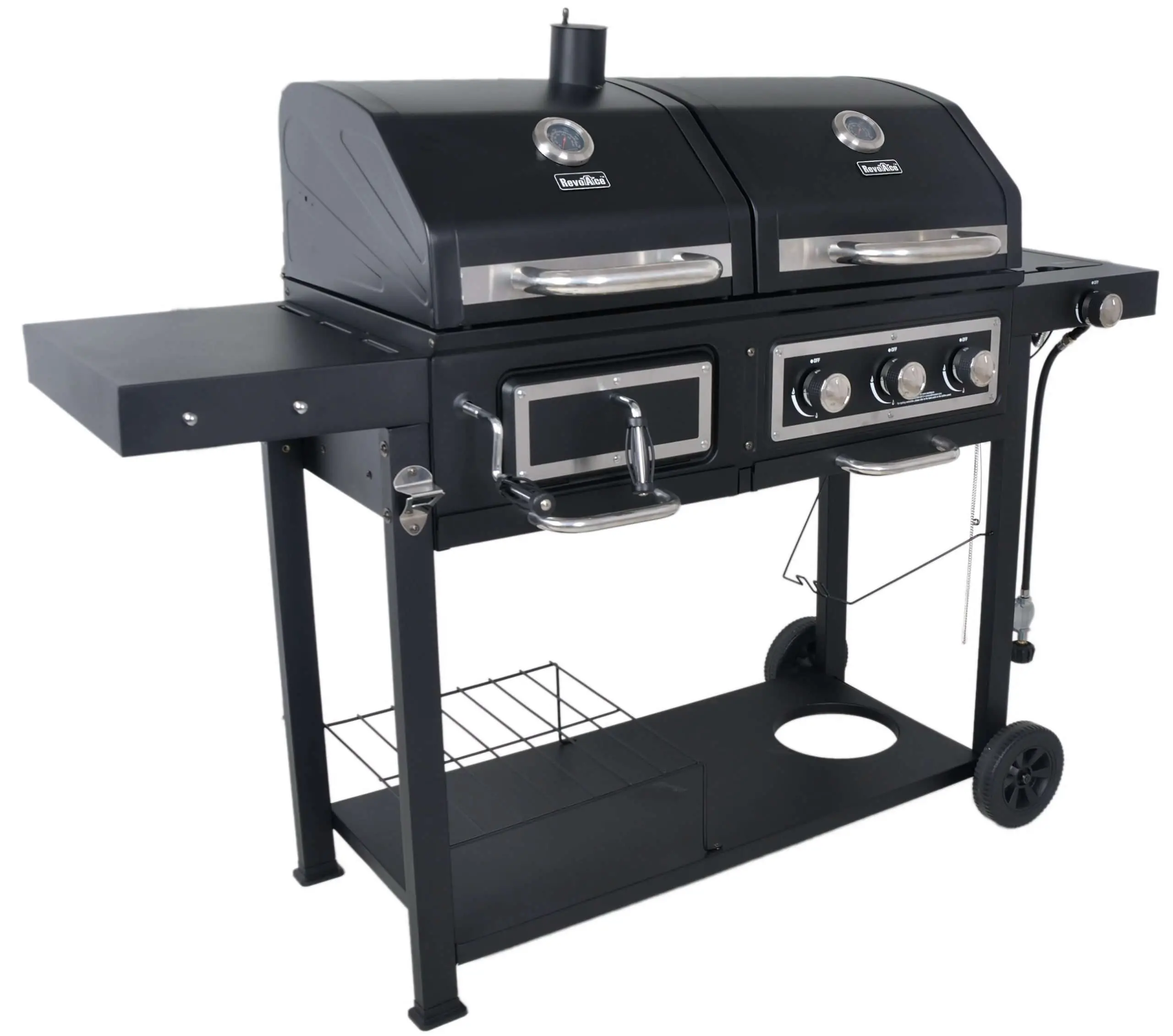 BBQ Gas and Charcoal Dual Fuel Combination Grill Portable ...