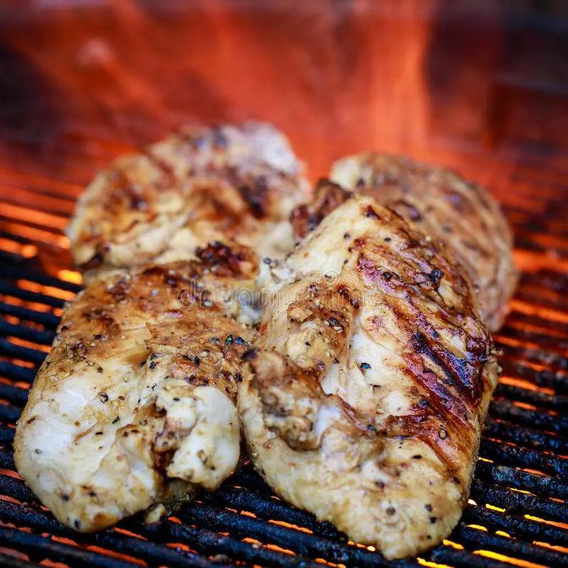 Chicken Breasts On The Grill Stock Photo