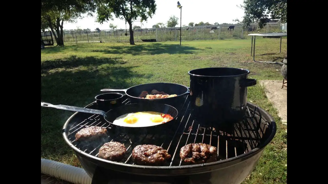 Cooking Breakfast on the Grill