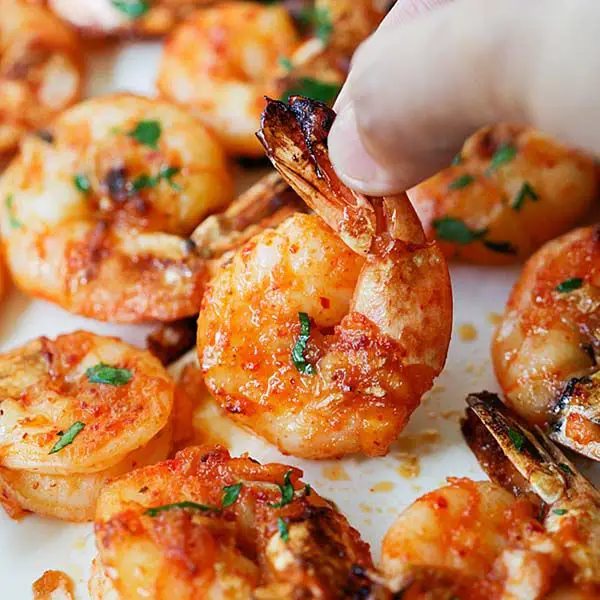 Easy grilled shrimp with marinade and seasoning of paprika, honey ...