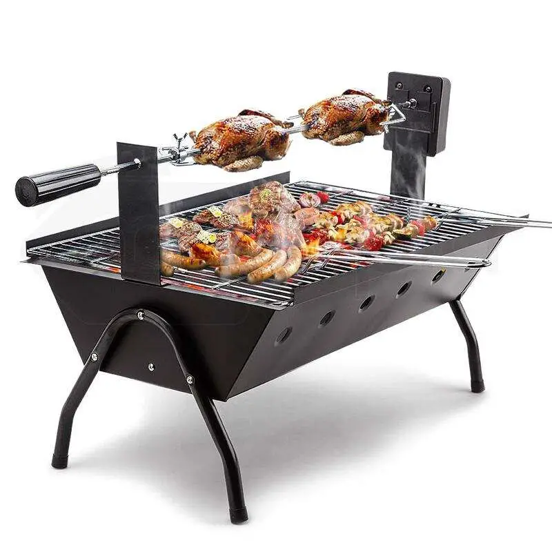 EuroGrille Portable Electric Rotisserie Charcoal BBQ Grill ...
