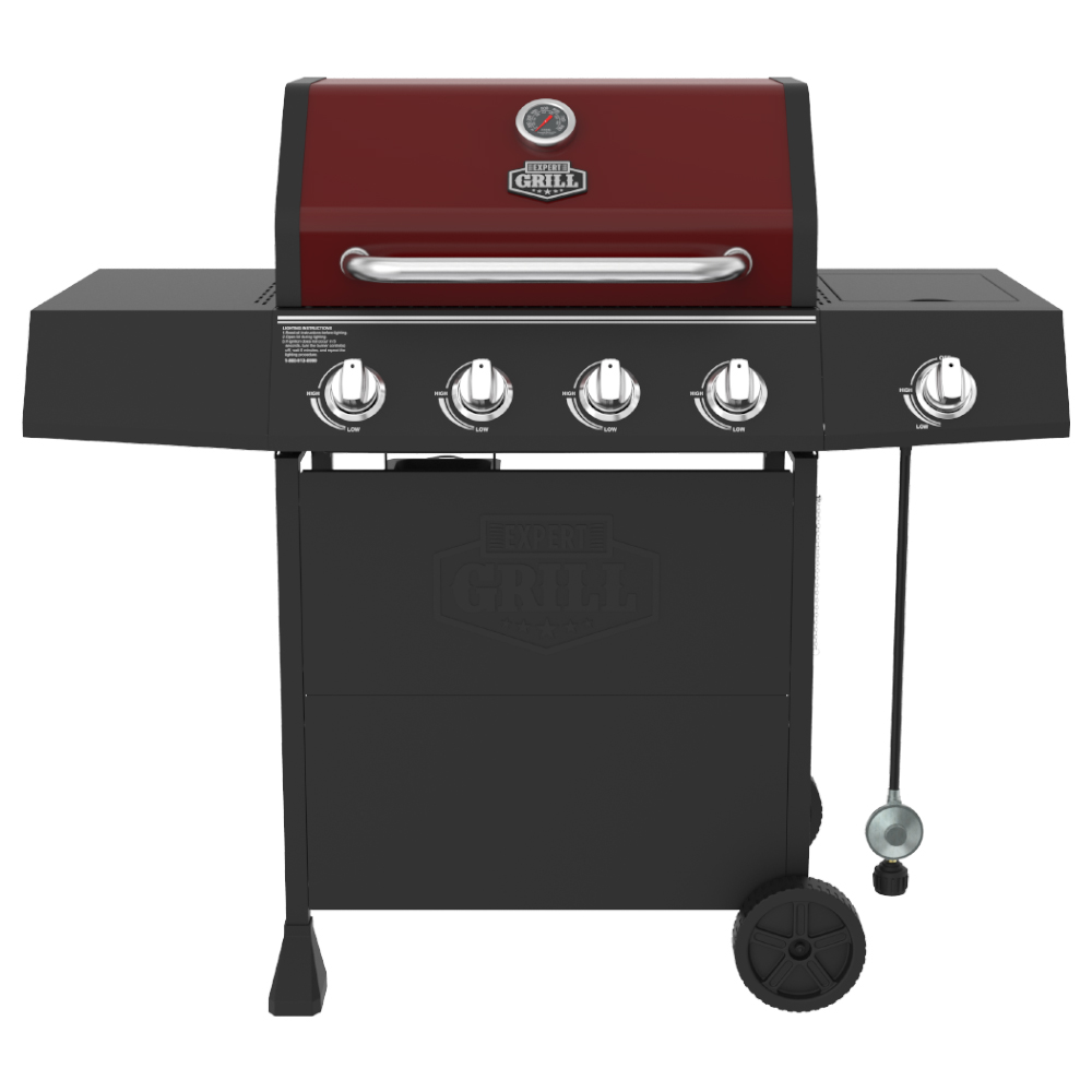 Expert Grill 4 Burner with Side Burner Propane Gas Grill in Red ...