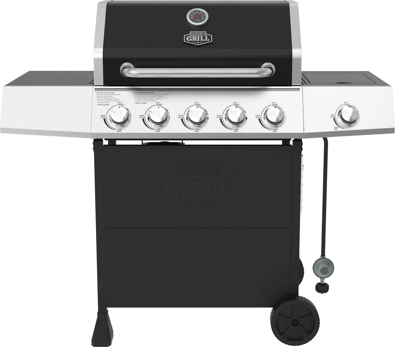 Expert Grill 5 Burner Gas Grill with Side Burner Propane Gas Grill ...