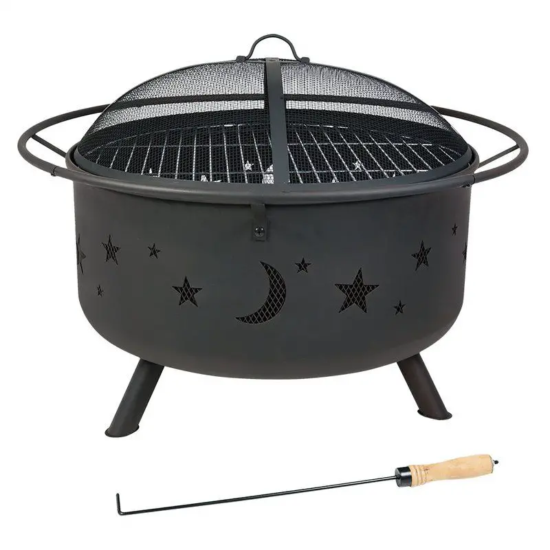 Freeport Park Sedgwick Steel Wood Fire Pit with Cooking Grill &  Reviews ...