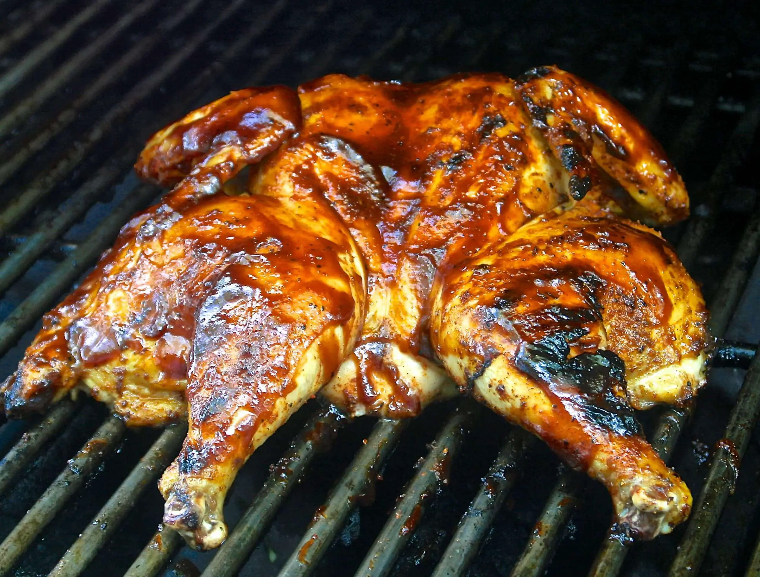 Grilled Butterflied &  Barbecued Whole Chicken