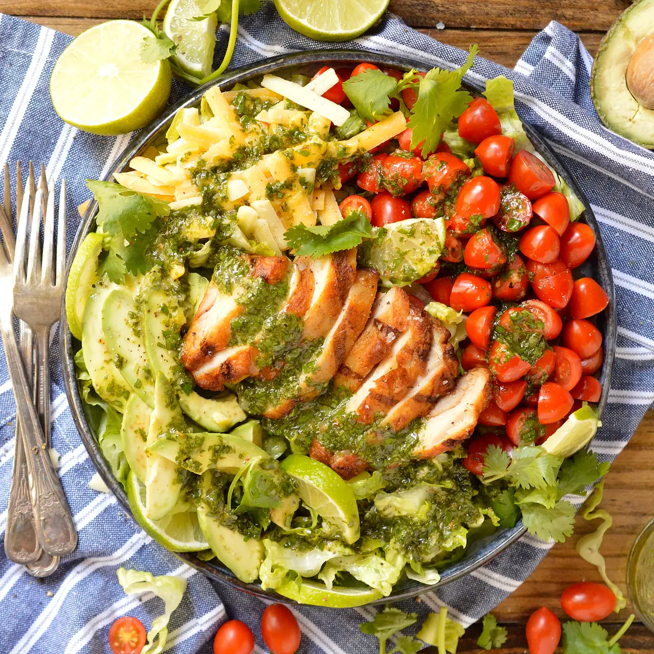 Grilled Chicken Salad with Cilantro Lime Dressing