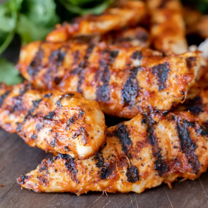 Grilled Chicken Tenders with Bourbon BBQ Sauce