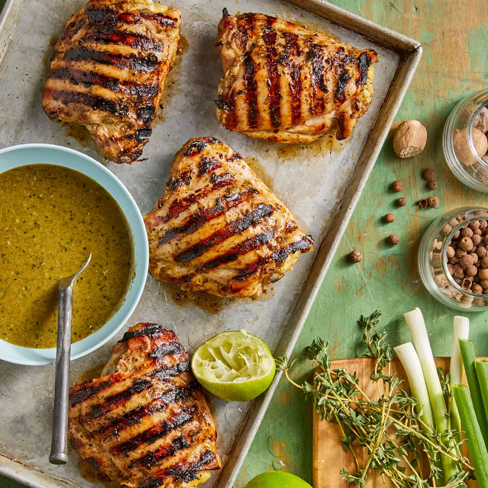 Grilled Chicken Thighs with Jerk Sauce Recipe