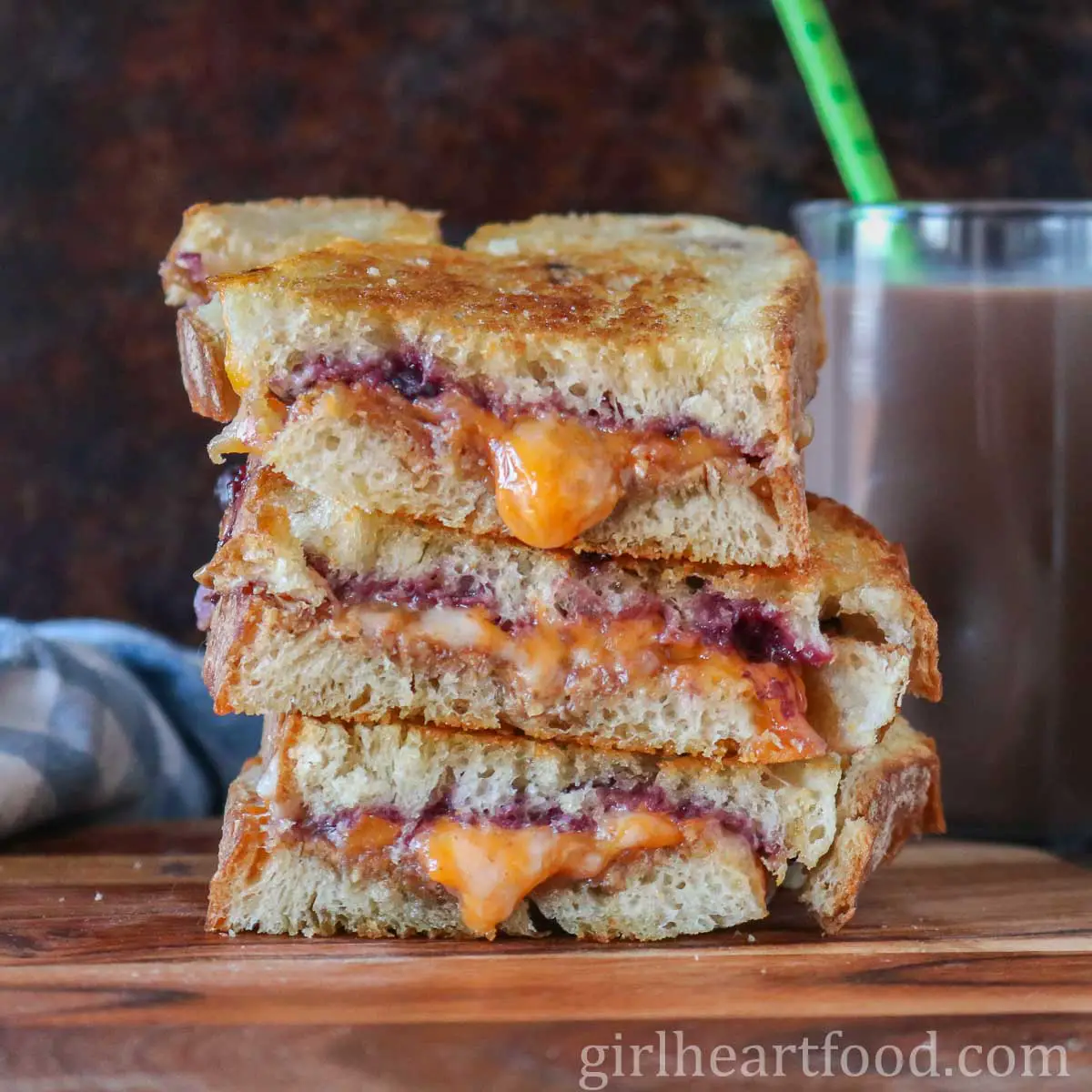 Grilled PB and J Sandwich With Cheese