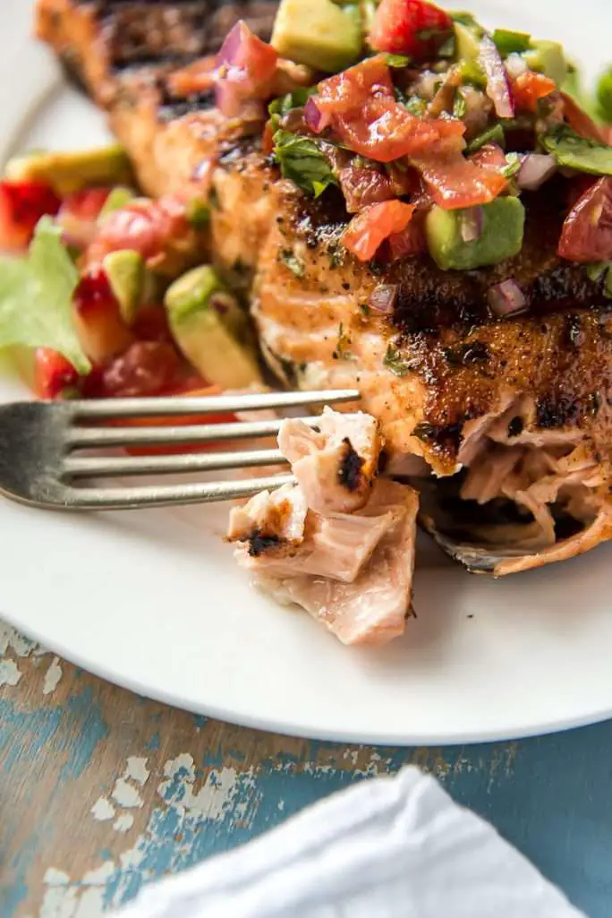 Grilled Salmon with Strawberry Salsa  The Crumby Kitchen