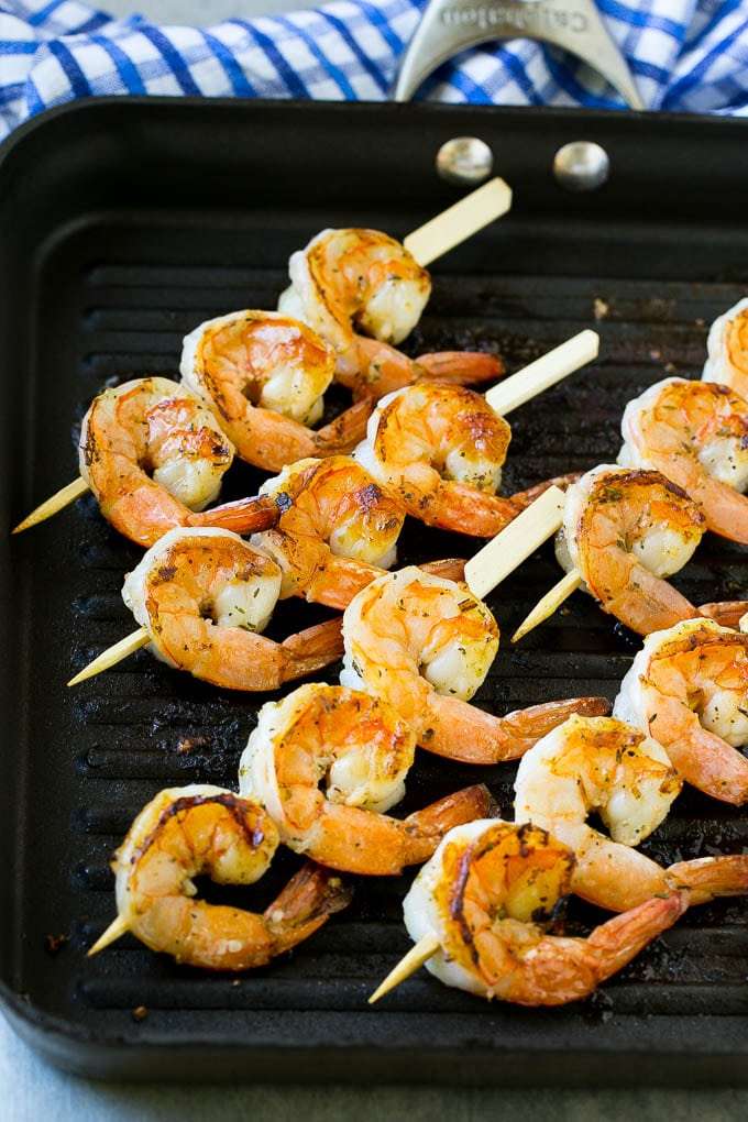 Grilling Shrimp On Electric Grill. Marinated Grilled ...