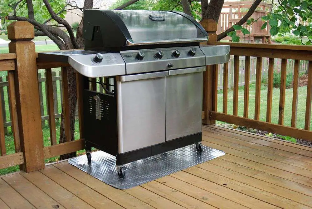 Metallic Gas Grill Mat For Patio 32 x 47 Inch Deck Protection Gas ...