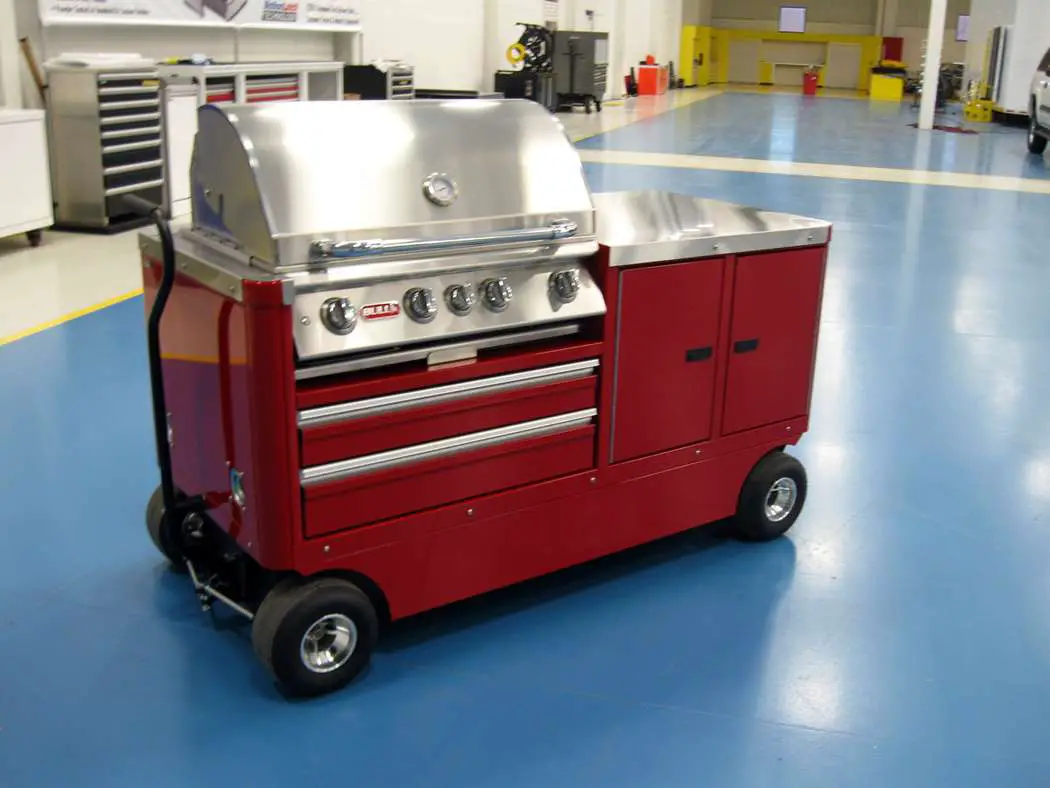 Mobile Aluminum BBQ Grill Cart