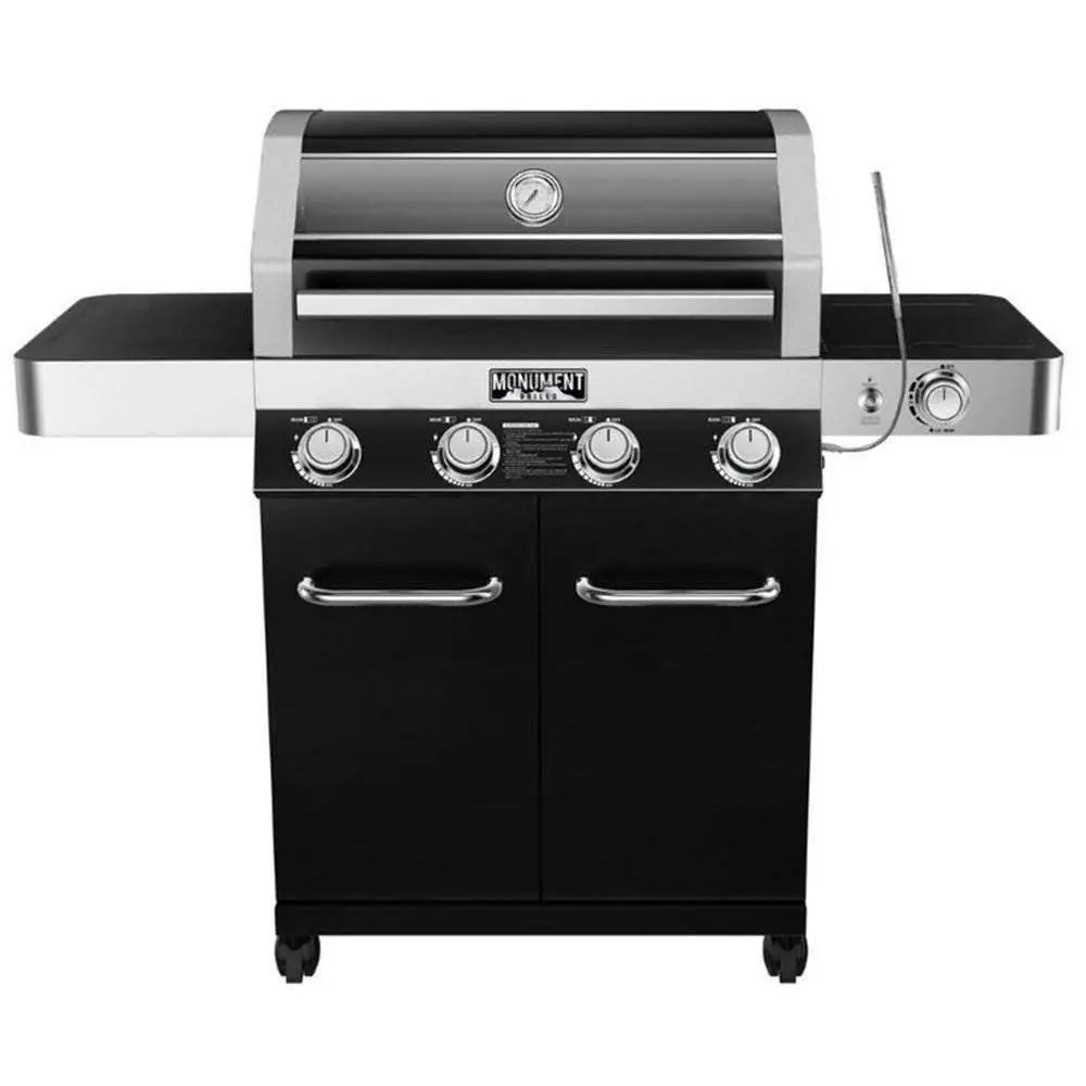 Monument Grills 4 Burner Propane Wheeled Gas Grill with USB LED Light ...