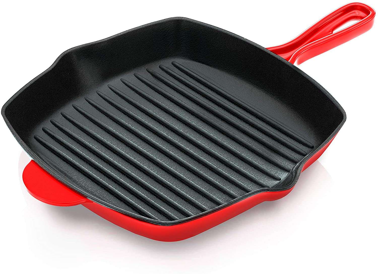 NutriChef Nonstick Cast Iron Grill Pan, 11