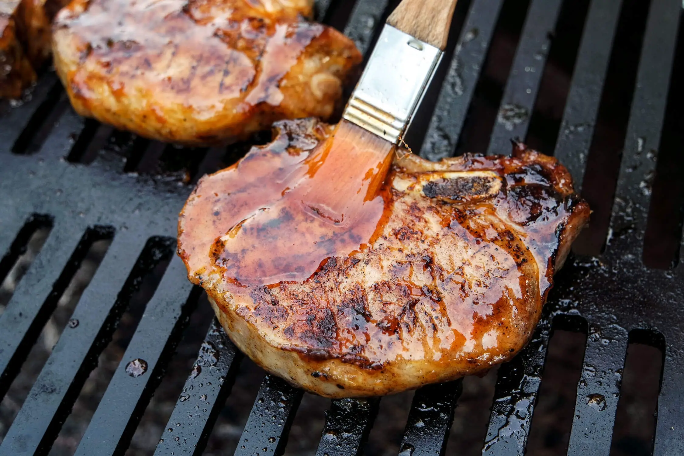 Tangy Apricot Glazed Grilled Pork Chops with brine