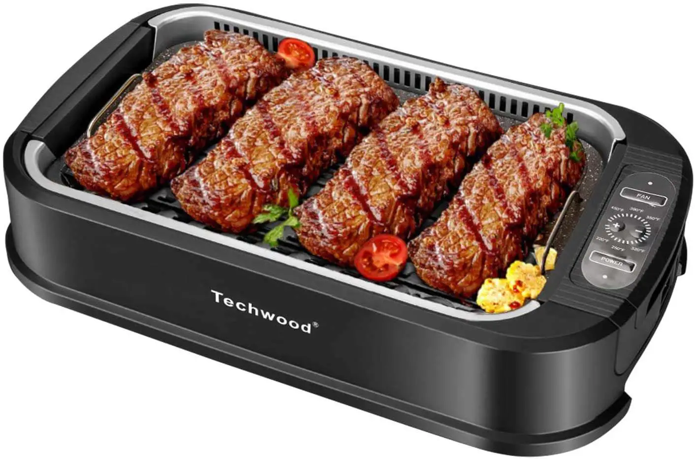 Techwood 1500W Power Indoor Smokeless Grill with Tempered ...