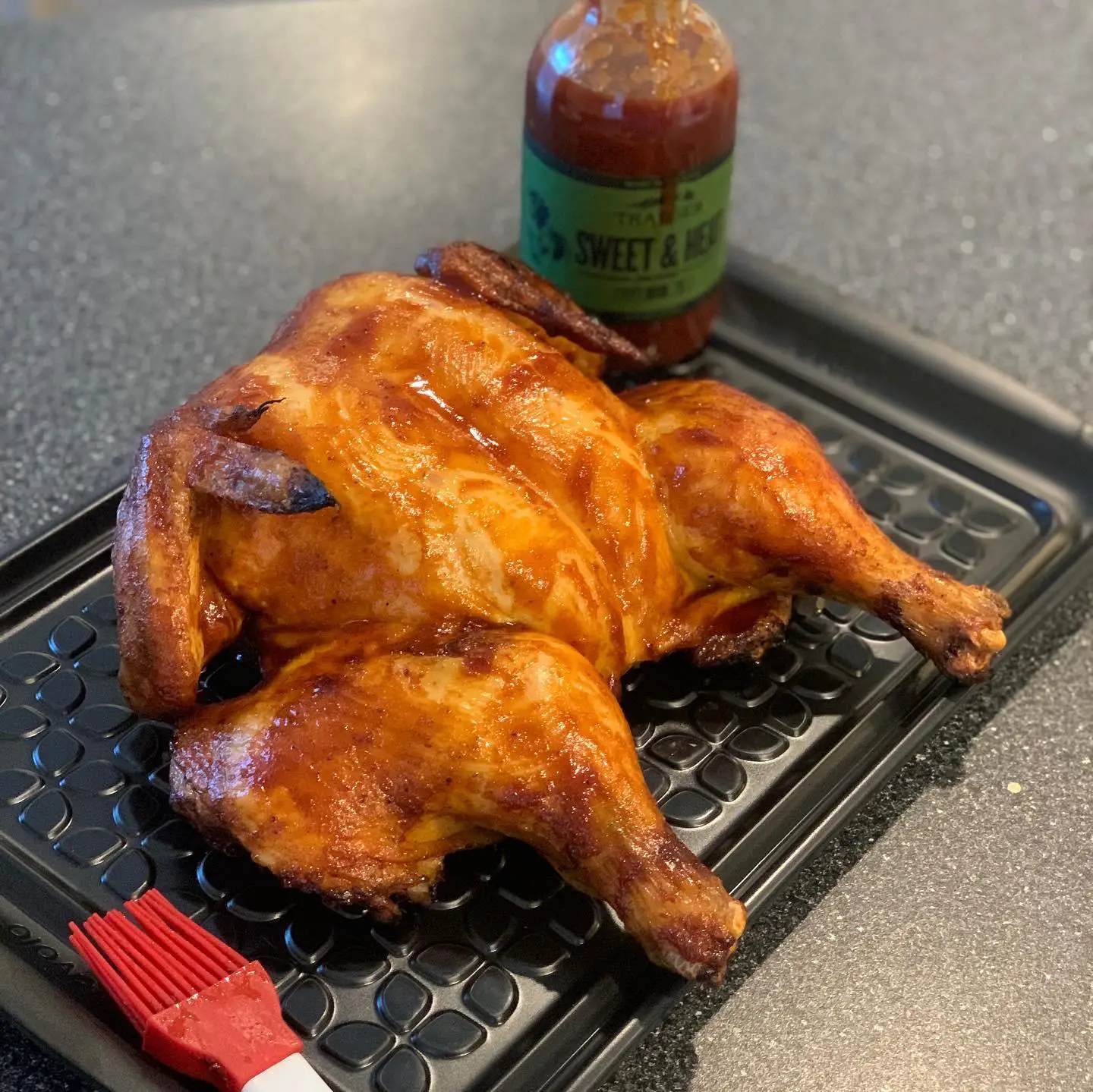 Traeger Spatchcock bbq chicken recipe. Tasted better than it looks ...