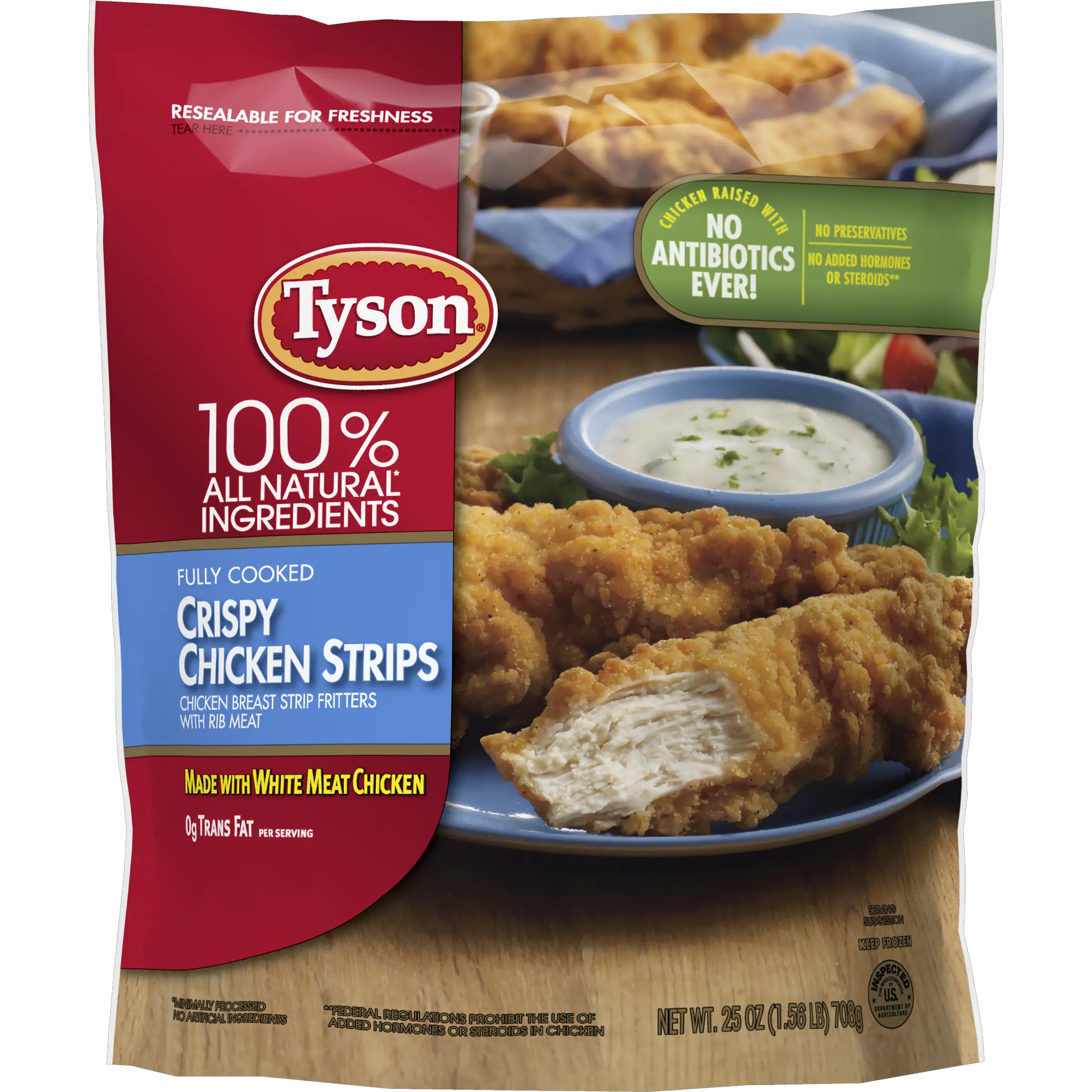 Tyson® Fully Cooked Crispy Frozen Chicken Strips, 25 oz ...