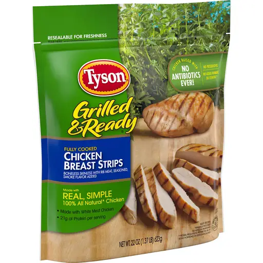 Tyson Grilled And Ready Fully Cooked Grilled Chicken Breast Strips ...