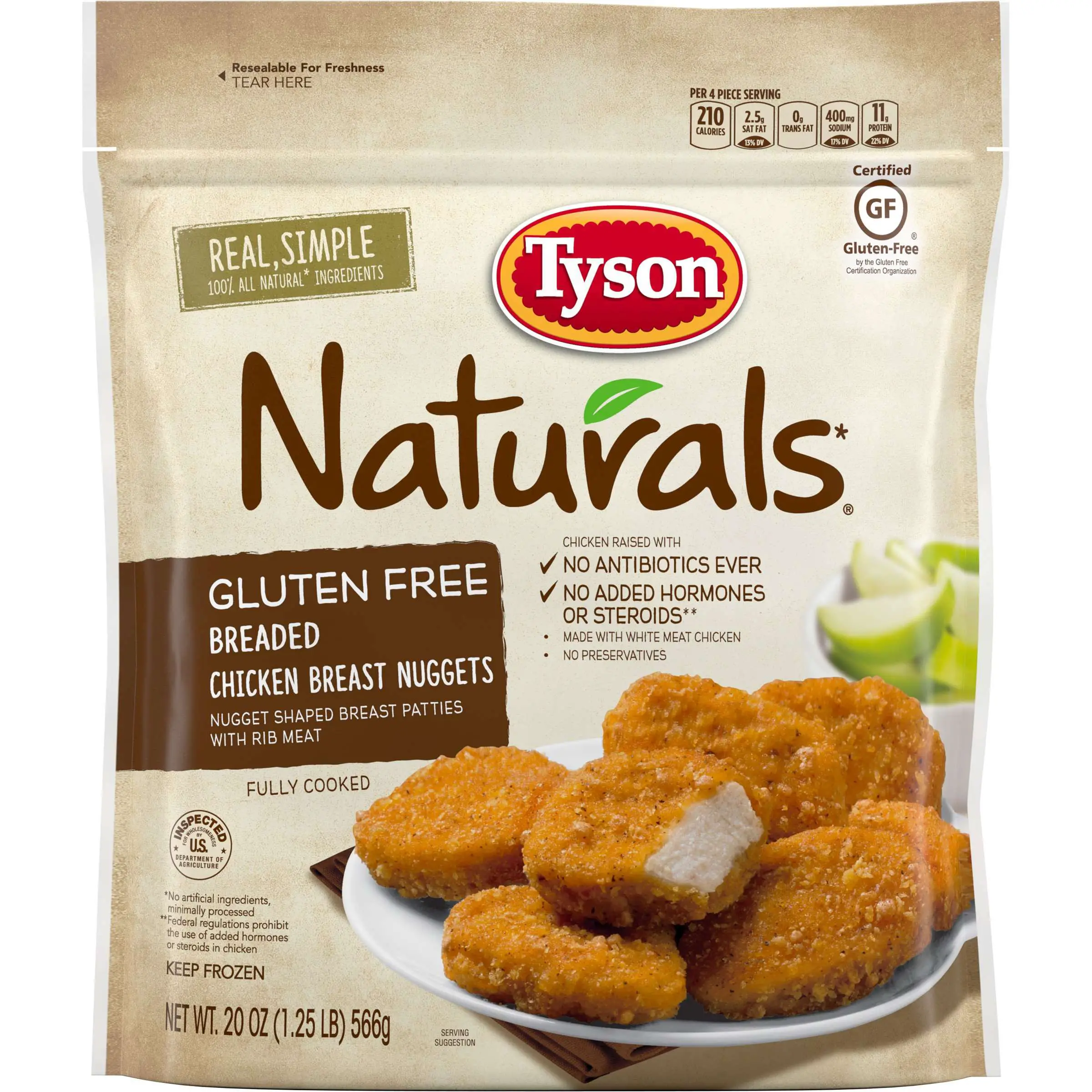 Tyson Naturals Gluten Free Breaded Chicken Nuggets