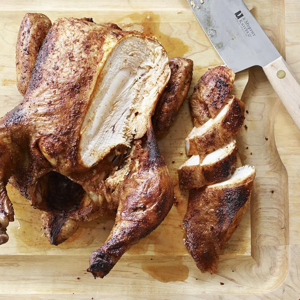 Vertically Grilled Whole Chicken with Sweet &  Spicy BBQ Rub Recipe ...
