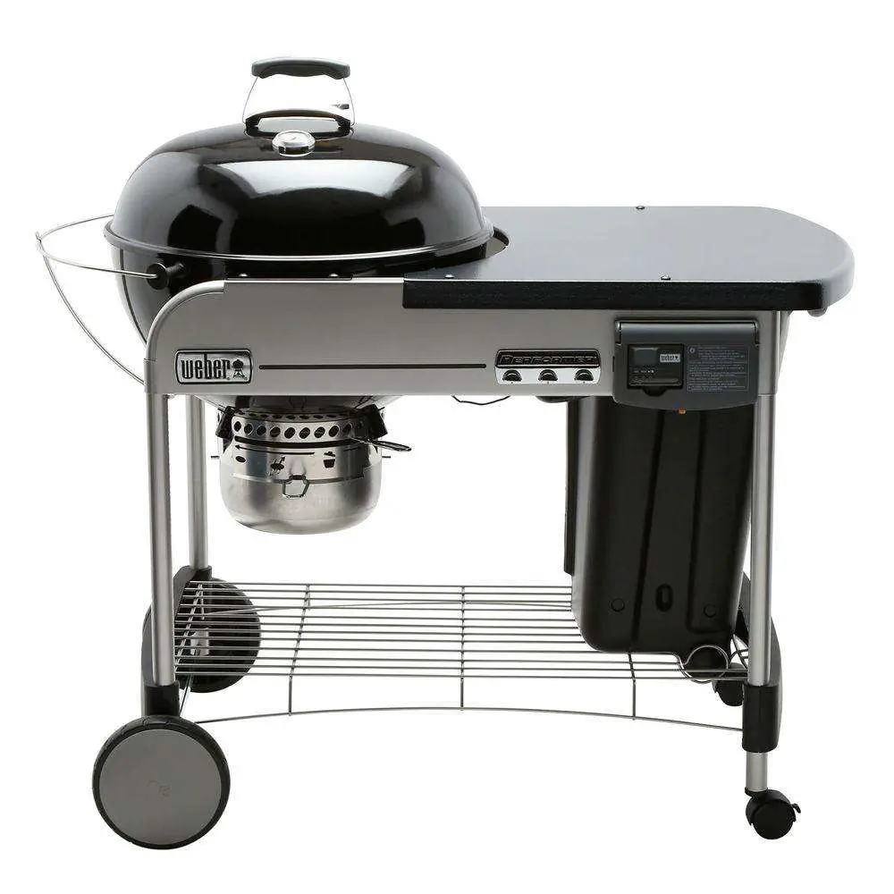 Weber 22 in. Performer Deluxe Charcoal Grill in Black with Built